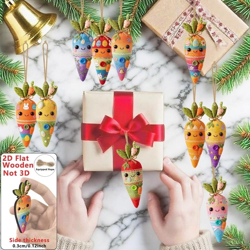 15PCS/30PCS 2D Design Easter Egg Decoration Hanging Ring Easter Egg Pendant  Spring Decoration