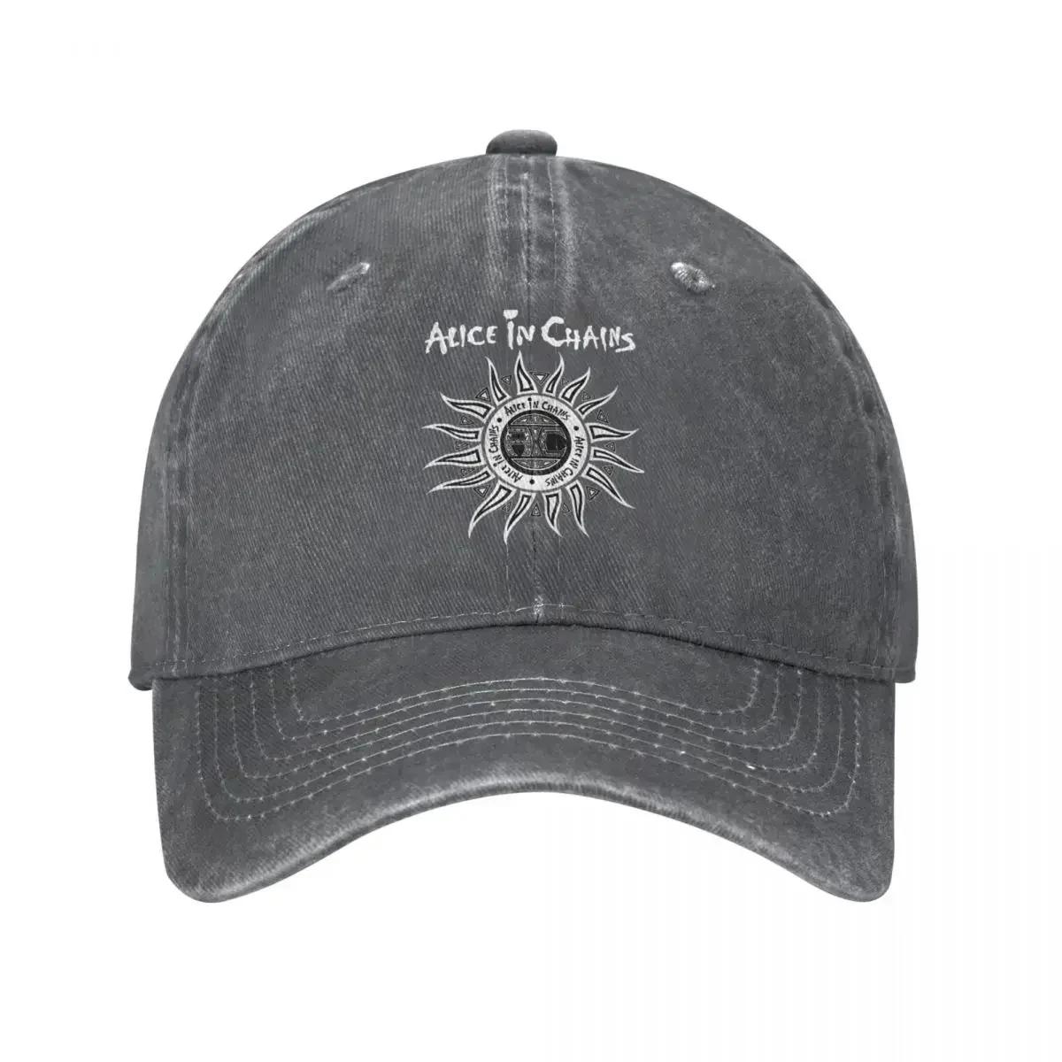 

Baseball Caps Alice In Chains Band Accessories Unisex Vintage Distressed Cotton AIC Heavy Metal Cap Adjustable Adjustable білий