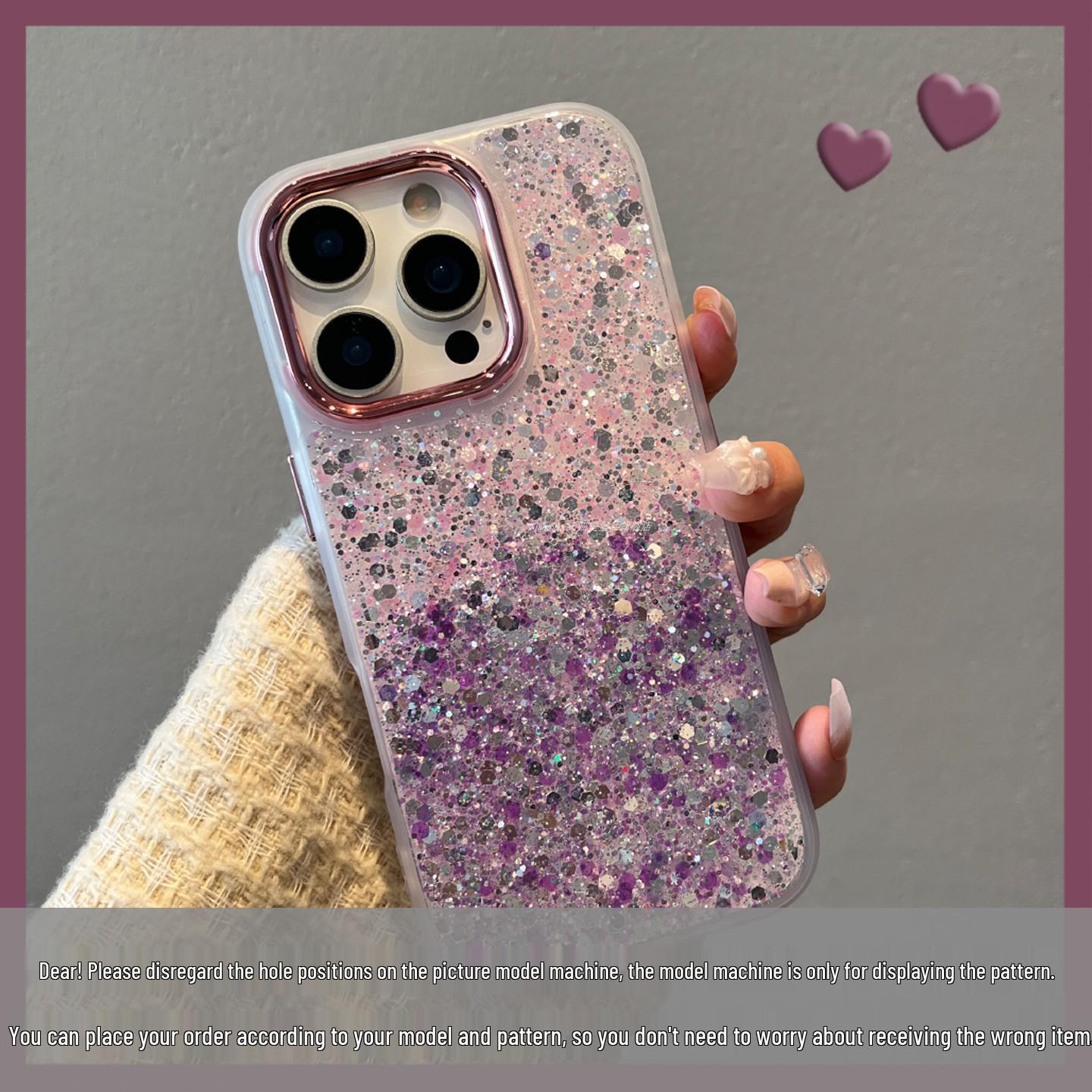 Gradient Glitter Electroplated Drop-Proof Case for iPhone 16 Pro Max iPhone 15