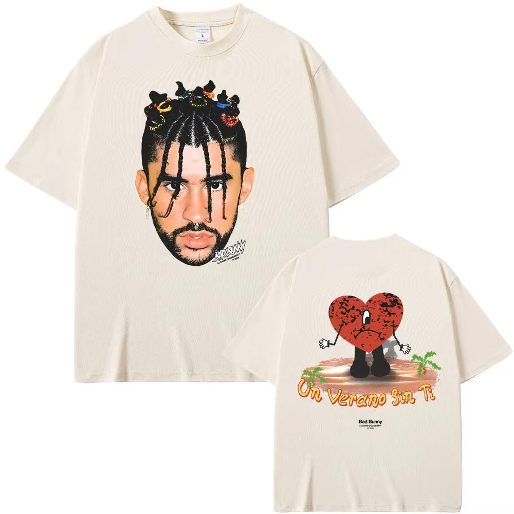 Rapper Bad Bunny Un Verano Sin Ti Album Graphic Print T-shirt Men Women Fashion Hip Hop Oversize Tshirts Male Vintage Streetwear