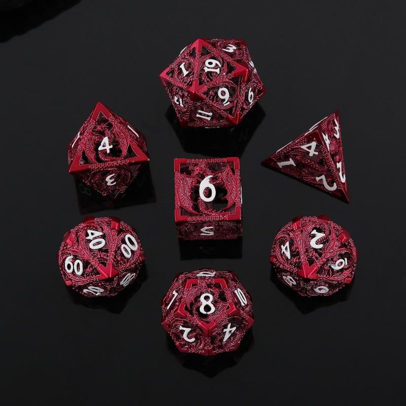 Set di Dadi Metallici Vuoti D&D Dadi Metallici Vuoti D&D 7 Pezzi Dadi Poliedrici