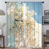 Spring Flower Kitchen Curtains for Camera Partition Modern Living Room Curtains 2 Pieces Tulle for Bedroom Blackout Curtain Home