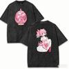 2026 Puella Magi Madoka Magica Madoka Kaname Vintage Washed Printed Loose Pure Cotton Short Sleeve Fan T-shirt