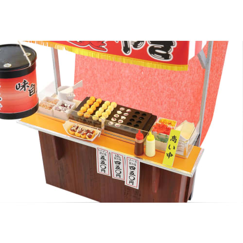 Artec Handmade Miniature Food Stall Kit, Takoyaki 55472, Miniature Food Stall Set, Takoyaki Craft, Diorama, Plastic Model Kit, Miniature House Model