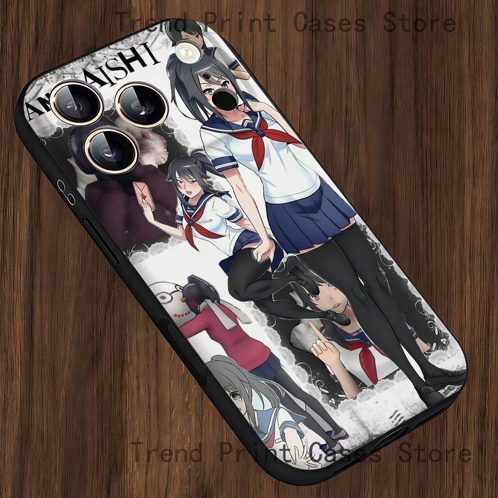 Y-Yandere Simulator Ayano Aishi Phone Case For iPhone 15,16,12,13,14,11,17,Pro,Max,Plus,E,Air,Mini TPU Cover