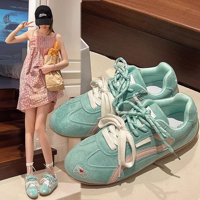 Women's Spring Sports Casual Shoes Double Lace-up Shoes Soft Sole