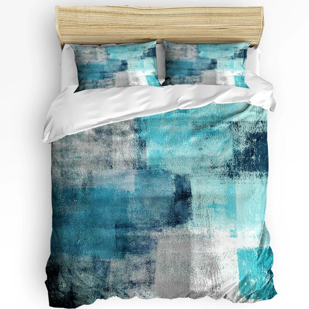 Nordic Retro Medieval Geometric Abstract Color 3pcs Bedding Set For Double Bed Home Textile Duvet Cover Quilt Cover Pillowcase