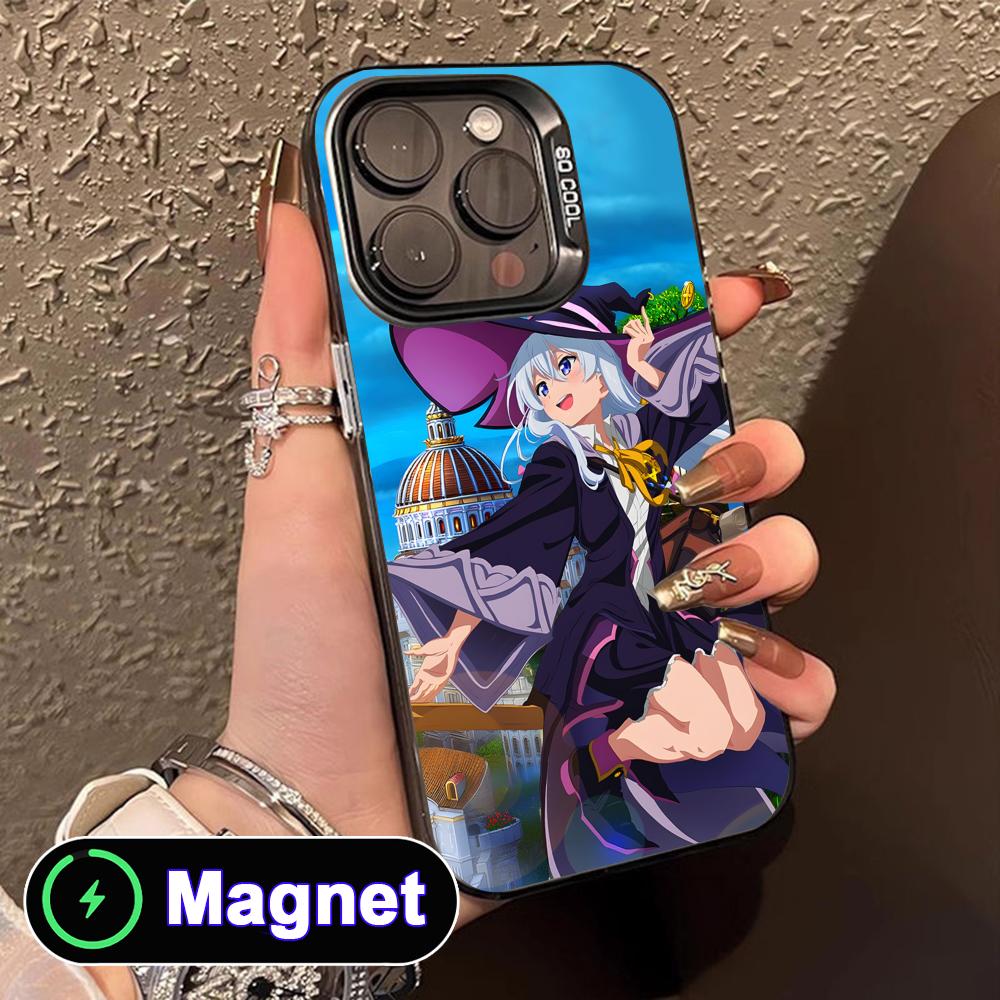 Wandering Witch Elaina Translucent MagSafe Mobile Phone Case for iPhone 17 16 15 14 13 12 11 Air Pro Max Plus Colorful Cover