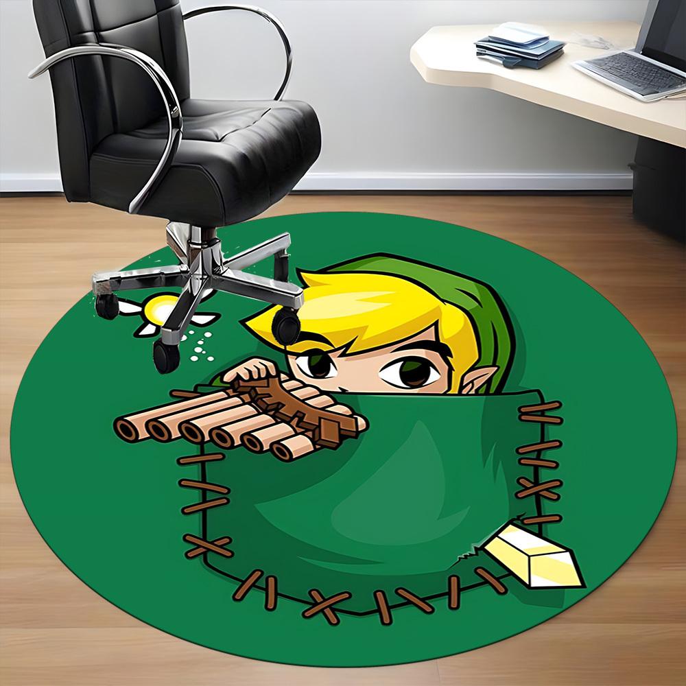 The Legend of Zelda Office Round Area Rug, Under Office Chairs Bedroom Living Room Home Decor a1022266
