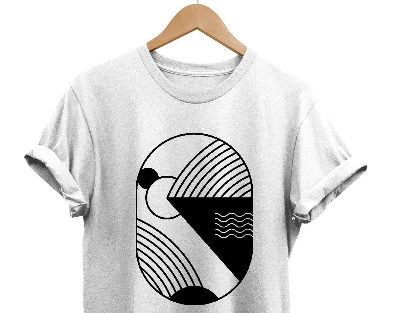 Minimalist T-shirt: Abstract Geometric Graphic Tee, Retro Art Gift XL