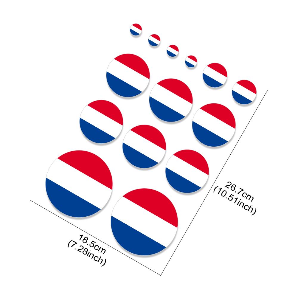 Various Size Netherlands Dutch Flag Stickers Graphics Decor for Laptop Phone Kitchen Bedroom Wraps Cars Window Bumper Sticker 1 set
