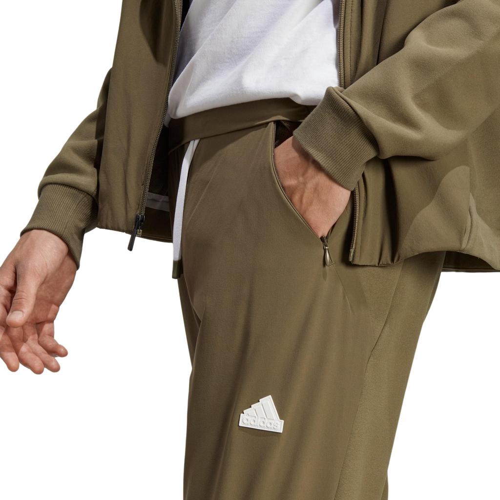 adidas Day Knitted Sweatpants Men's Strata Olive Green Moderate Slim Fit Pants IC8018