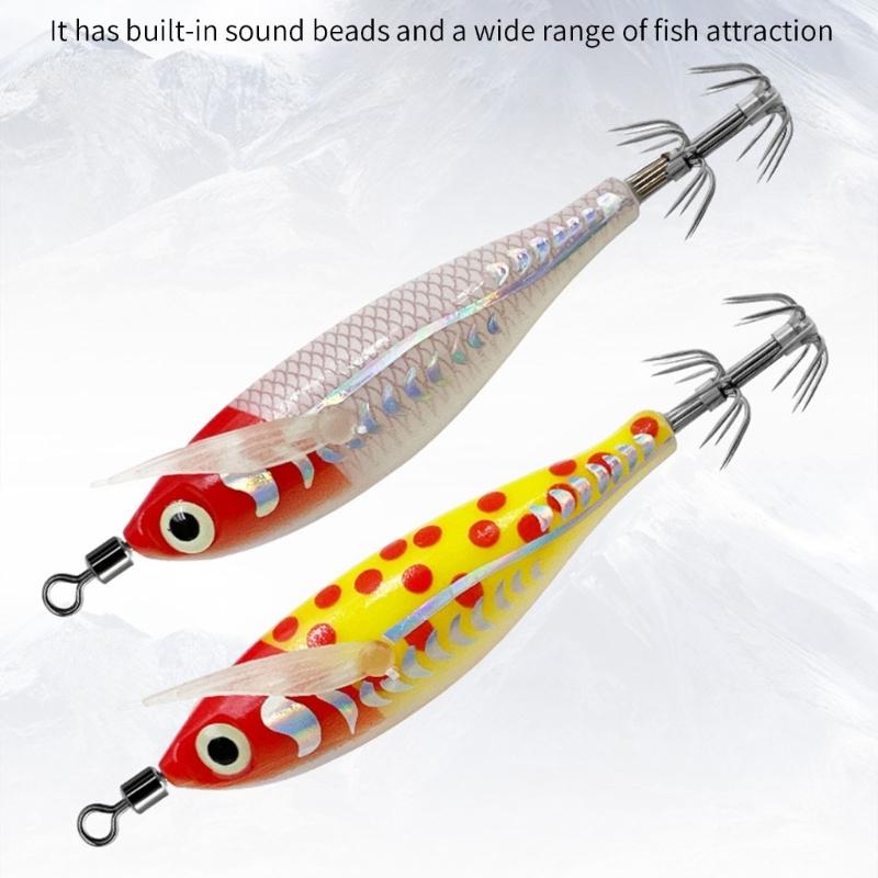 8cm Squid Cuttlefish Sleeve Hook Jig Lures Artificial Shrimp Baits Cuttlefish Sleeve Squid Jig Baits Easy to Use