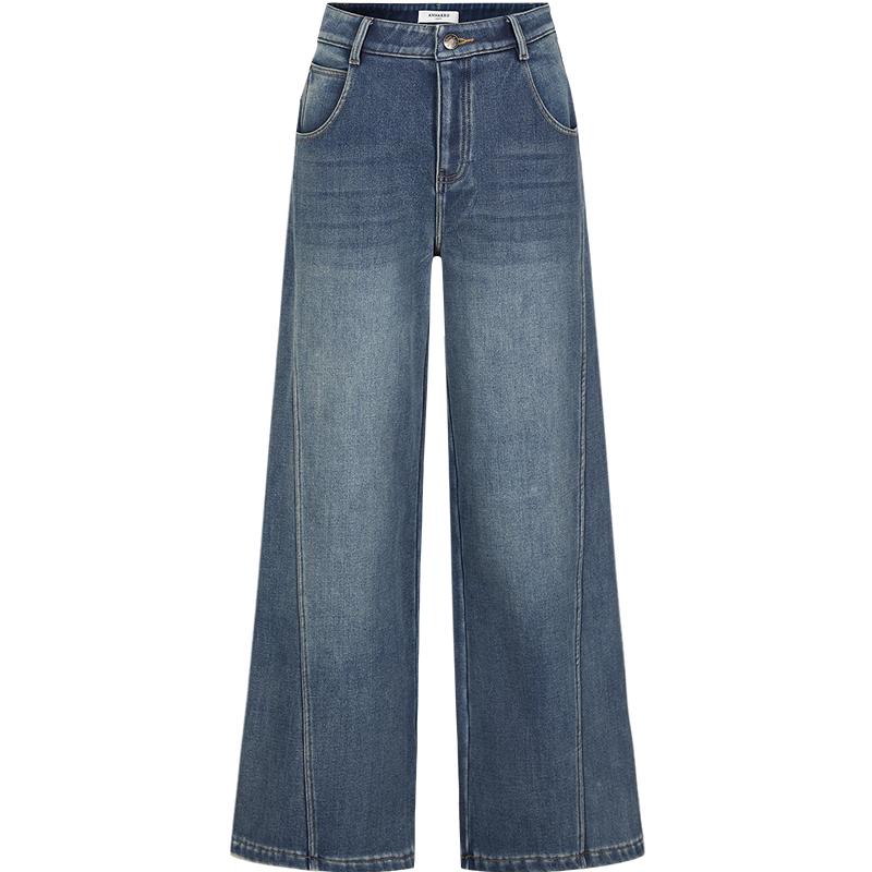 

JUZUI ANNAKOU 2025 Winter Women s Deconstructed Wide-Leg Denim Pants M