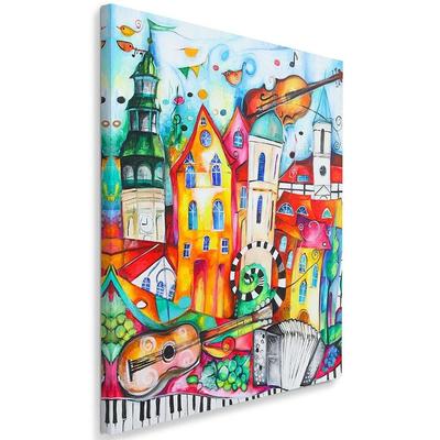 Canvas Print, Colourful Musical Town