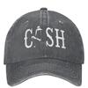 Vintage Cash Walking Outside Musician Baseball Caps Unisex Style Distressed Denim Washed Snapback Cap Outdoor  Hat