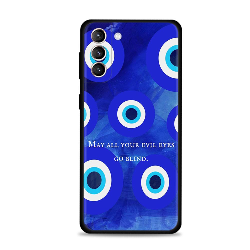 Case For Samsung Galaxy S22 S21 S20 Ultra FE S10 S9 S8 Plus S10e Note 20Ultra 10Plus Cover Funda Blue Nazar Boncuğu Evil Eye