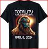 Total Solar Eclipse 2024 April 8 Bigfoot America Black Cotton T-Shirt Unisex T-Shirt