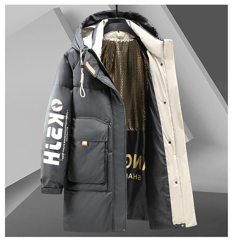 Winter Herren Große Größe Mittellange Lockere Lässige Dicke Daunenjacke