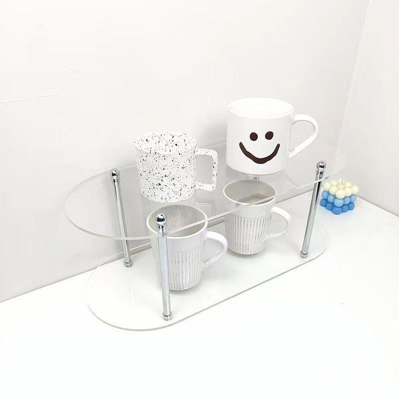INS Style Storage Rack Acrylic Shelf Bathroom Countertop Cosmetics Display Multi-Layer Coffee Cup Holder Desktop Storage Decor