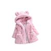 Chaqueta Suéter de Invierno con Orejas de Conejo Peludas para Niñas - Abrigo Grueso de Algodón para Niños Pequeños y Medianos