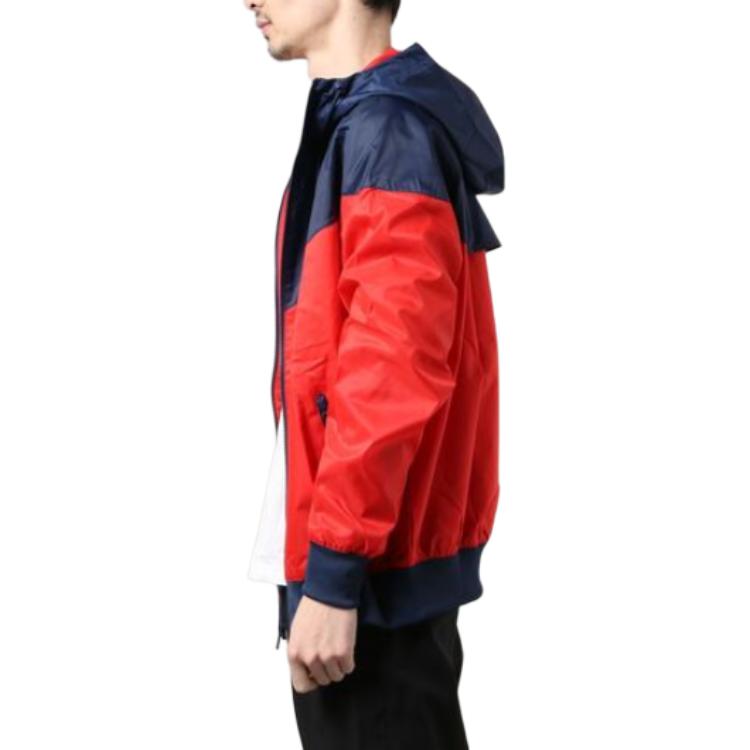 Nike Sportswear Windrunner Colorblock Training Hooded Jacket Men Outerwear Red DA0002-657