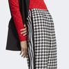 adidas Pantalones casuales rectos de cintura alta con bordado de pata de gallo y logo de trébol Originals para mujer, color negro y blanco, IB7715