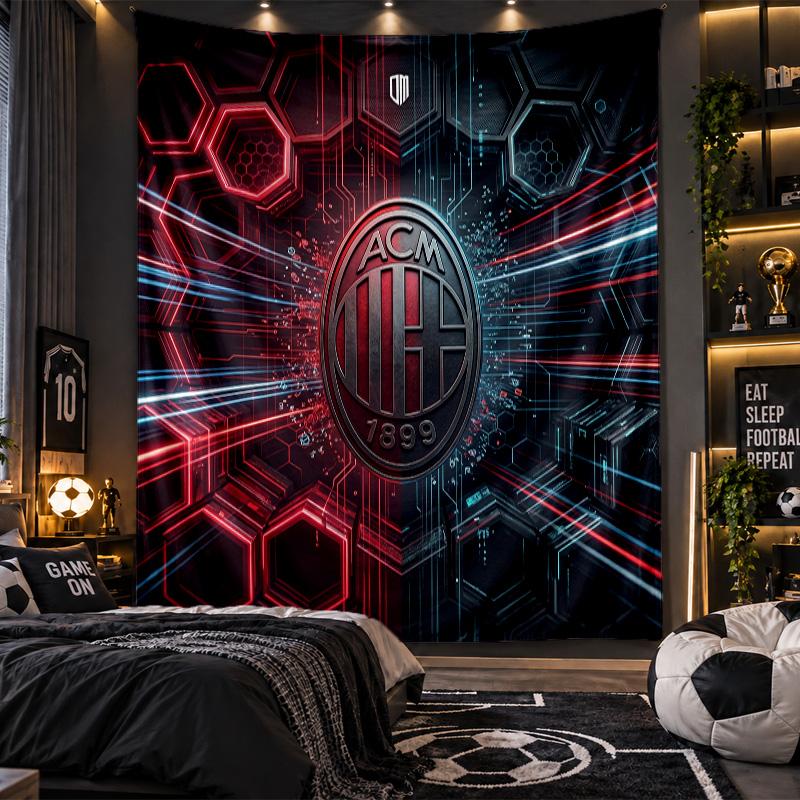 Wall Hanging Tapestry AC Milan Print Cloth for Living Room Bedroom Home Decor