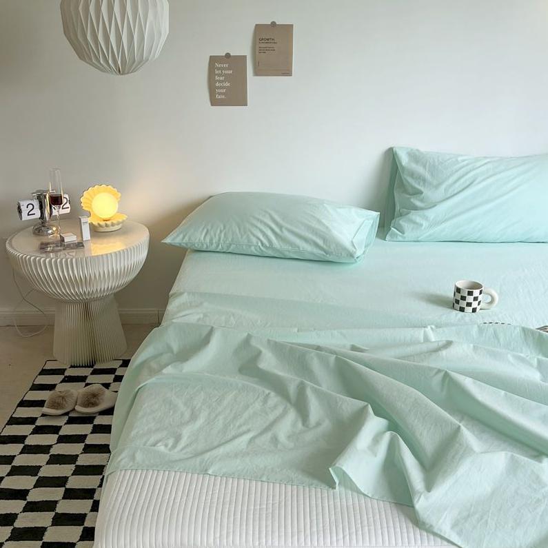 

Ins Minimalist Solid Color Brushed Thick Skin-friendly Bed Sheet for Single Student Dormitory 120*230 вода синього кольору