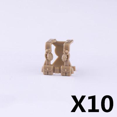 MOC Military Figures Accessories Building Blocks Helmet Night Vision Vest Knee Pads Tactical Belt Protective Mask Toys Kids J068