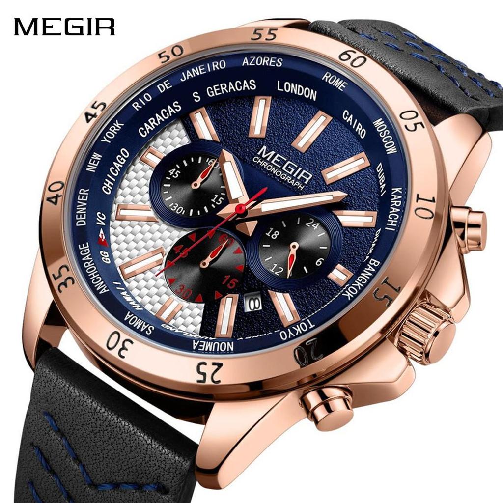 Erkek Kol Saati MEGIR Watch Men Fashion Sport Quartz Mens Watches Top Brand Luxury Military Watch Relogio Masculino Zegarek Mesk