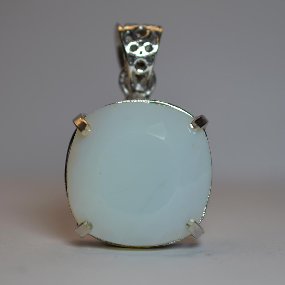 Certified NATURAL Square Cushion 57.75 Ct 925 Sterling Silver Opal Gems Pendant My-482-ns