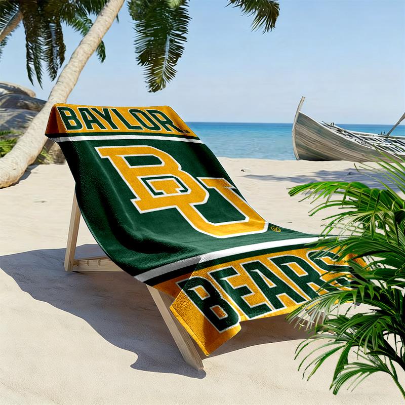 Baylor Bears Print Beach Towel, Large Soft Quick Dry Towel for Beach Camping Swimming