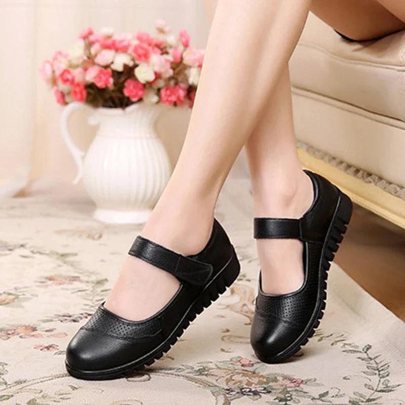 Fashion Flats Moccasins Slip on Loafers Genuine Leather Ballet Shoes Casual Ladies Shoes Footwear Soft Women Shoes Zapatillas De Mujer