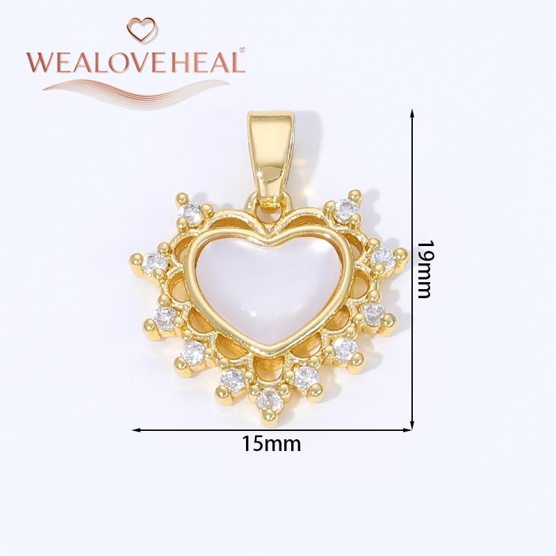 18K Gold Plated Brass Metal Cubic Zirconia Sun / Cross / Horseshoe / Chili Pepper / Wings Pendants Charms For Jewelry Making