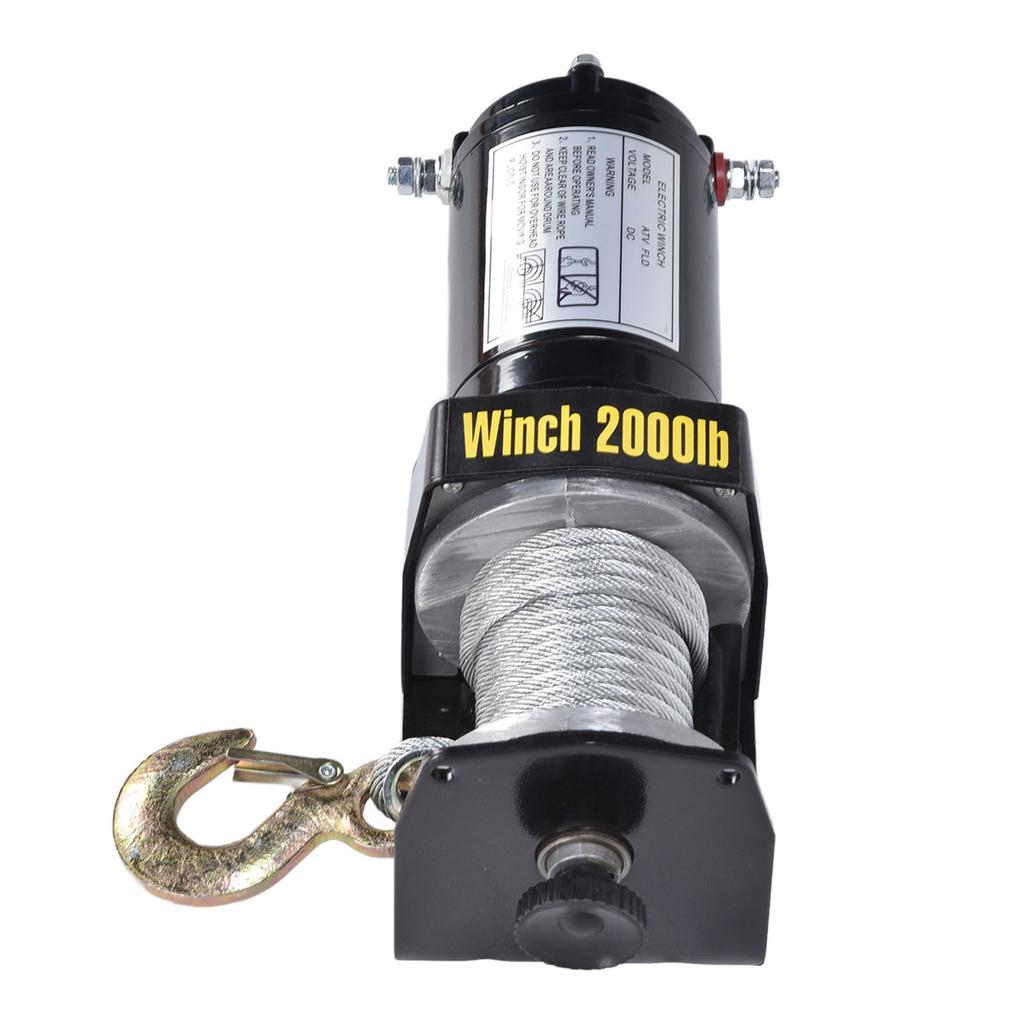 12V 2000LBS Elektrische Winde Stahldrahtseilzug Kranwinden-Controller-Kit mit Legierungshaken