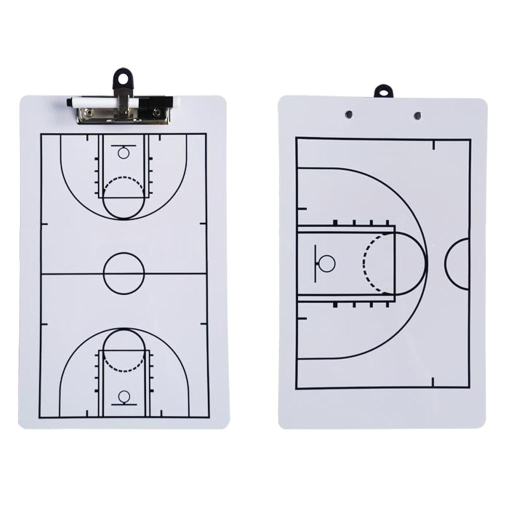 Double-Sided Football Full Half Court Tactic Board Dry Erases Board Basketball Coaching Board for Coaches with Marker