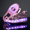 Kids Wheels Shoes with Lights Rechargeable Roller Skates Shoes Retractable Wheels Shoe LED Flashing Sneakers for Girls Boys Gift