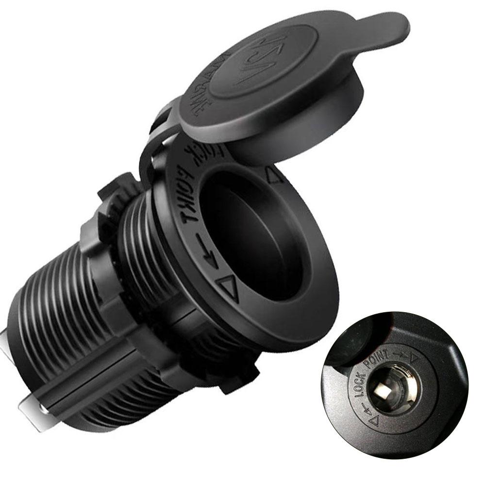 Universal 12V Waterproof Cigarette Lighter Socket, Power Outlet Replacement For Car Truck Motorcycle RV DIY S5Q4