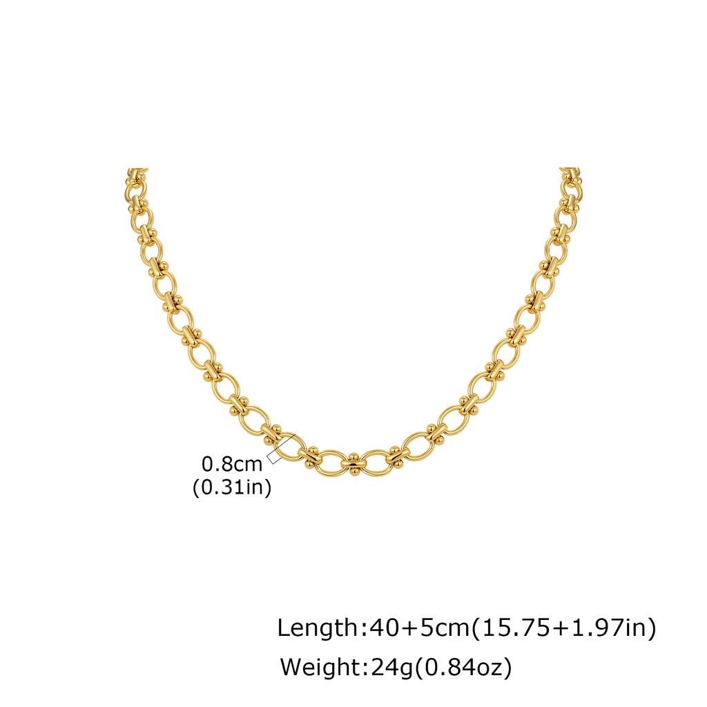 Solid Stainless Steel Chunky Chain Necklace for Women, Simple Link Chain Chokers, Fashion Non Tarnish Jewelry
