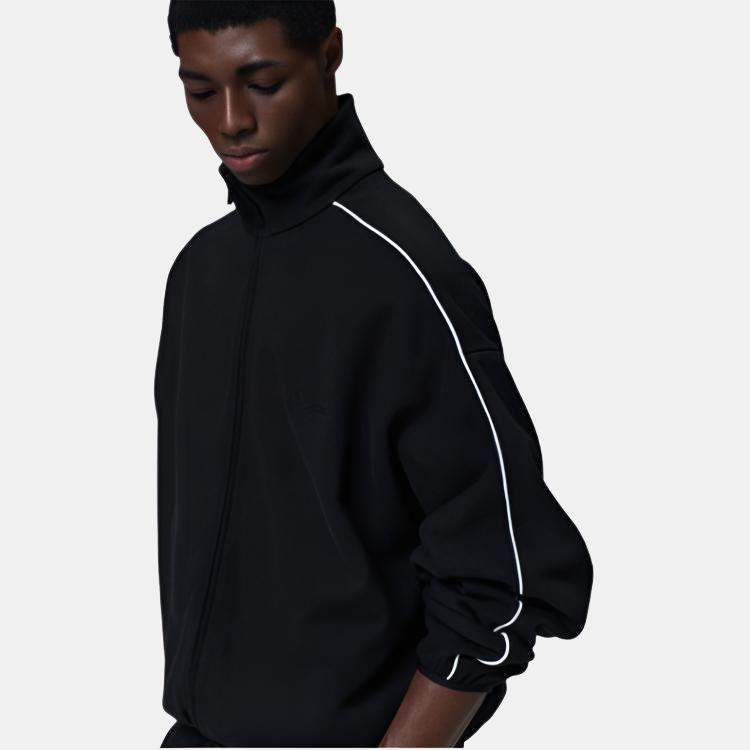 Fear of God Essentials Modern Track Jacket With Piping Jet Black/Cloud White Men Outerwear 202SP256890F