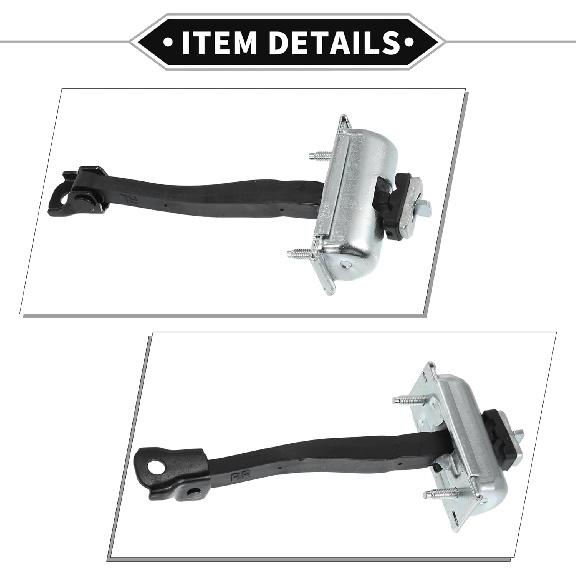 Door Check Strap Stopper Limiter for Jeep Cherokee 3.2L 14-21, Durable Metal Black Front Left Right Door Check Bracket Stop Door Checker Arm Assembly