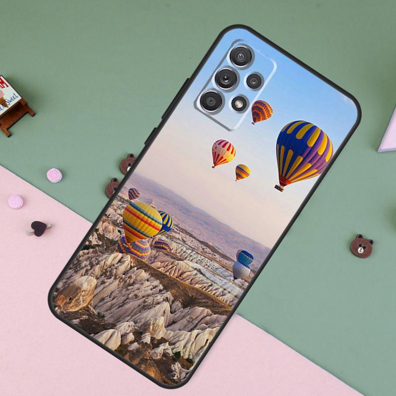 Hot Air Balloon Travel Mountain For Samsung Galaxy A26 A56 A36 A16 A22 A32 A52 A54 A14 A55 A35 A15 A53 A33 A13 A05 A06 Case