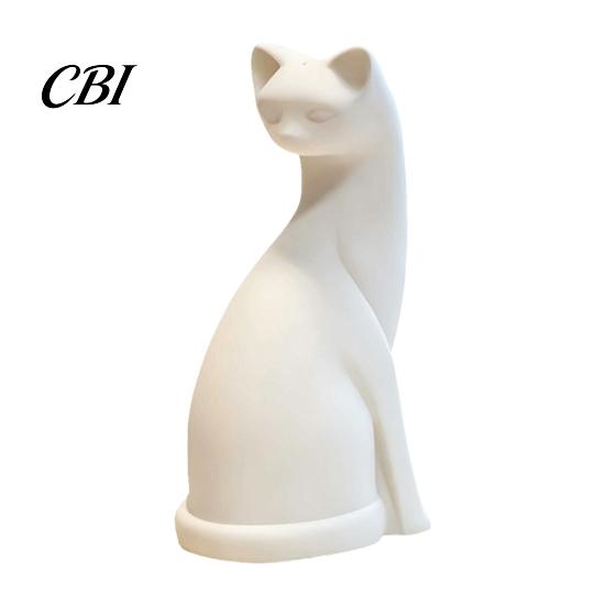 Small Desktop Decoration 3D Printed Cat Ornament, Minimalist Geometric Design, One-Piece Contemporary Art Piece Durable Sculpture, for Home