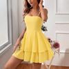 Neues Damen-Trägerkleid für Frühling und Sommer, rückenfrei, mit Schleife, kurz, sexy