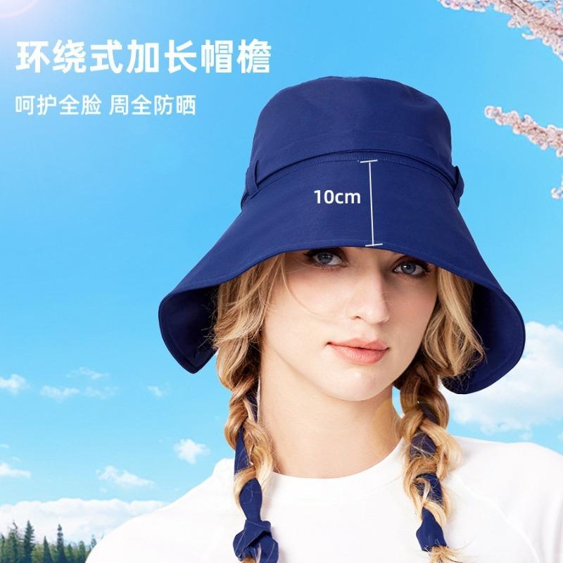 Sunscreen streamer hat bucket hat female summer Jessica sun hat cycling UV protection camping sun hat