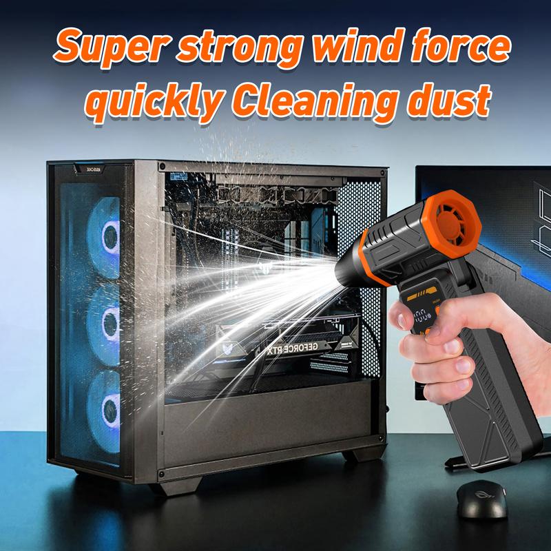 Powerful Turbo Jet Fan, Cordless Dust Blower with LED Display and BatteryIndicator. Strong Airflow Brushless Motor,8000mAh Large