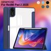 Case for Redmi Pad 2 (11 Inch) , Trifold Stand Case with Pencil Holder, PU Leather Clear Transparent Back Cover