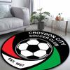 Football Club Emblem Print Round Area Rug Non‑Slip Circular Floor Mat Sports Fan Home Decor