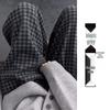 Women's Retro Plaid Wool Fleece-Lined Wide-Leg Pants - Casual Loose Fit for Autumn and Winter